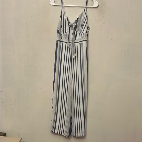 Japna Pants - Japna blue white striped spaghetti strap jumpsuit Size S EUC